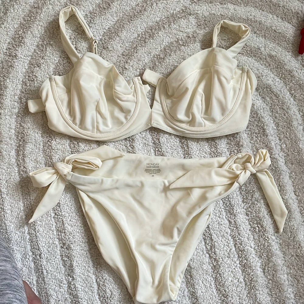 Monday Swimwear Ivory Bikini Set